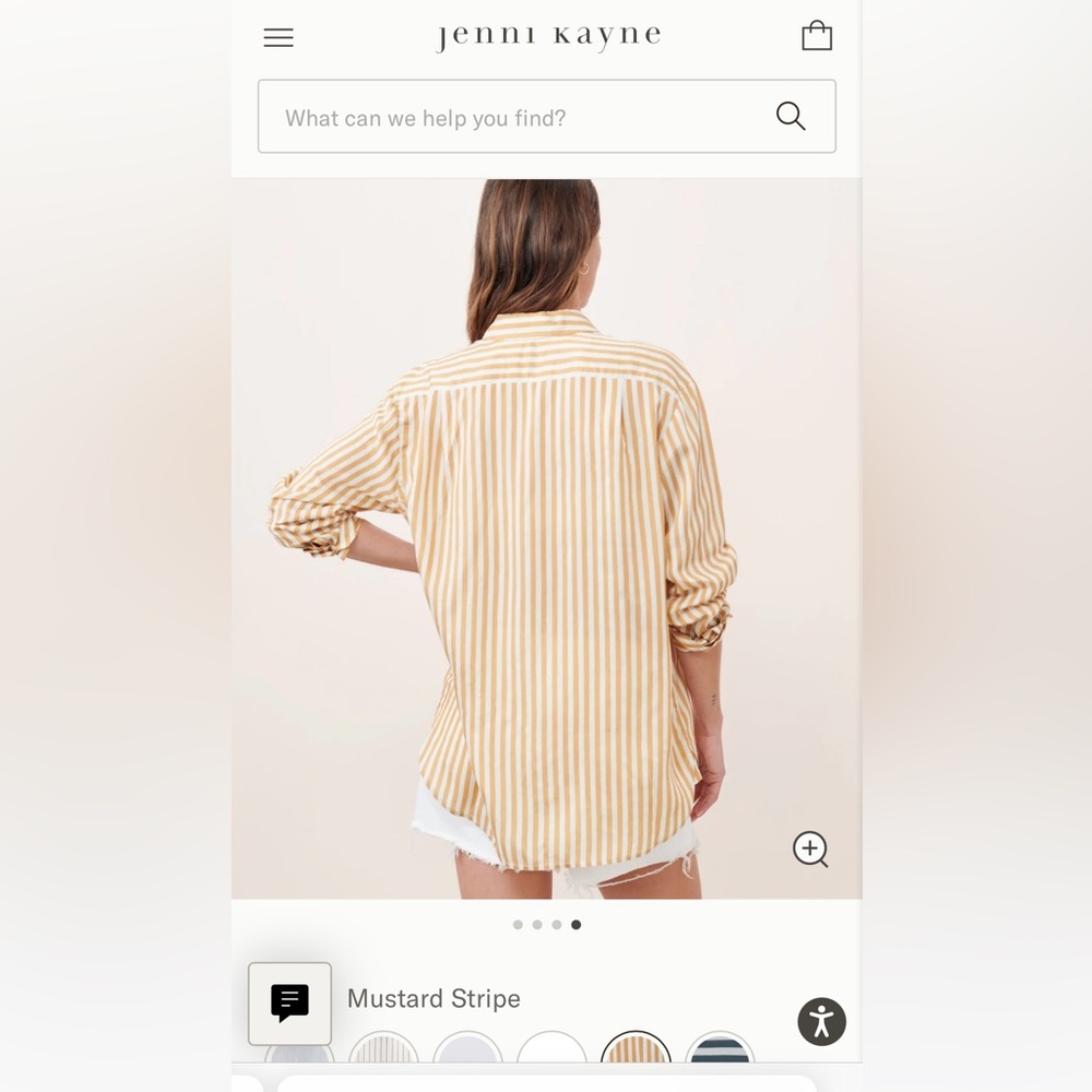 Jenni Kayne Boyfriend Shirt Mustard Stripe XXS